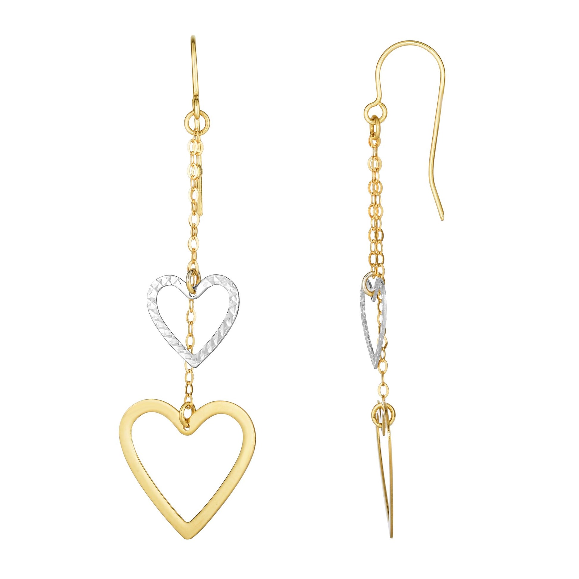 Royal Chain 10K Gold Double Heart Drop Earring ZYWER4686