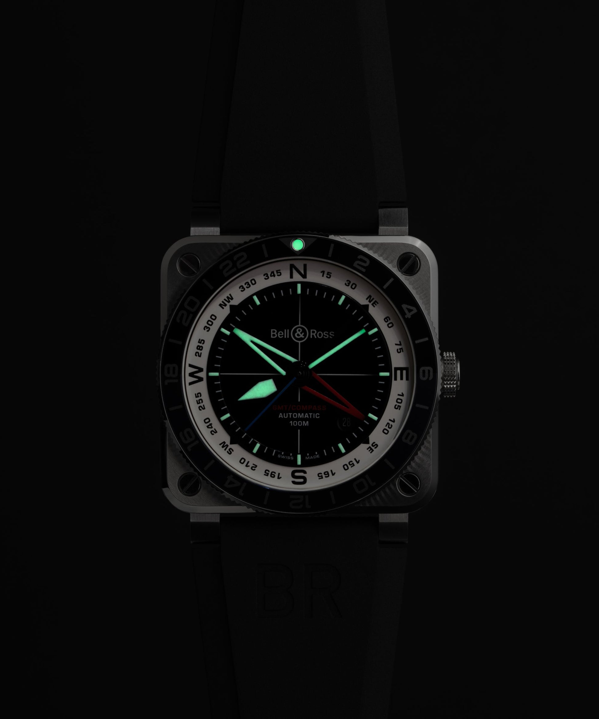 Bell & Ross BR-03 GMT Compass BR03A-GR-SKST/SRB