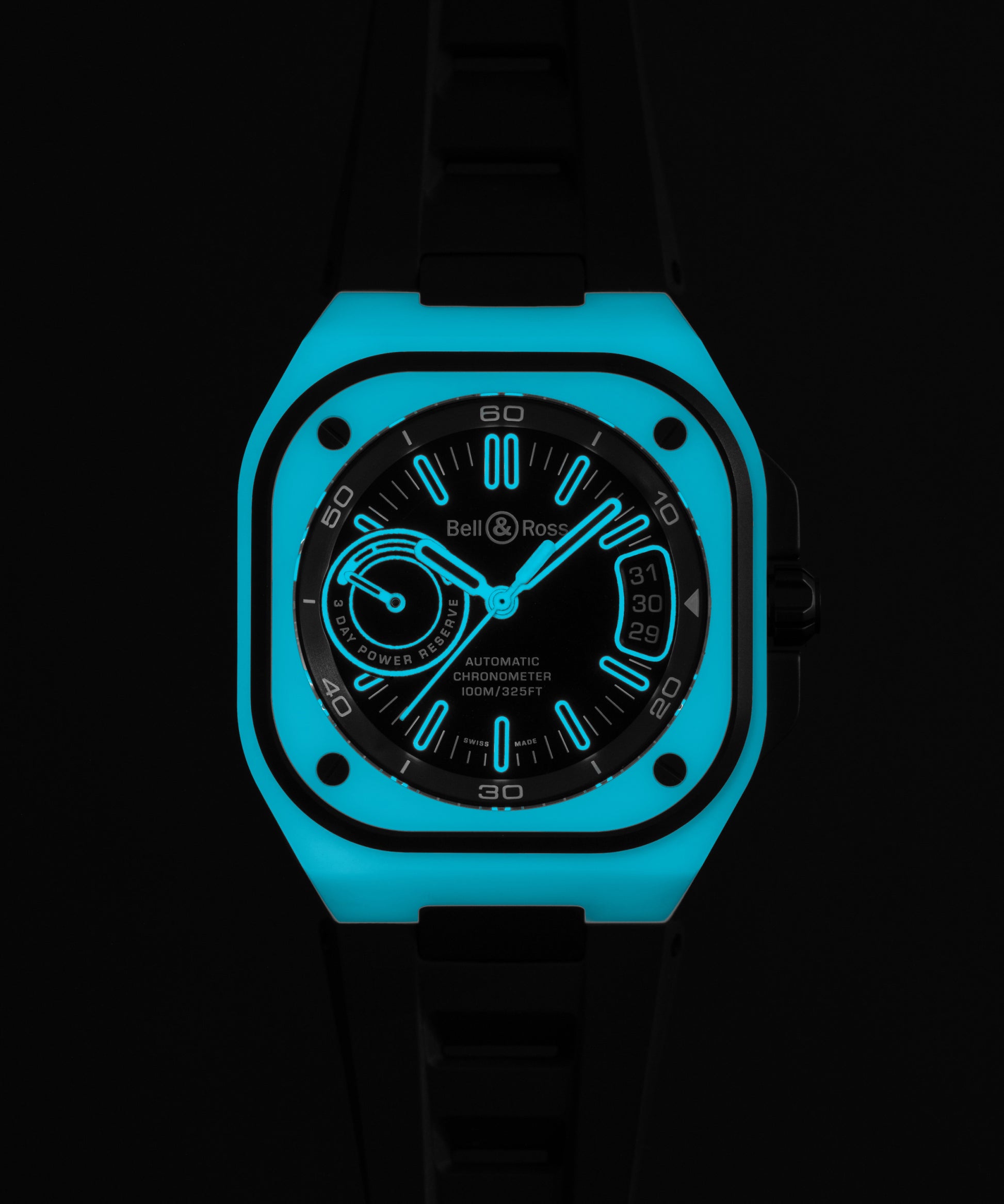 Bell & Ross BR-X5 Blue Lum 41 MM BR05C-RTH-STPG/SRB