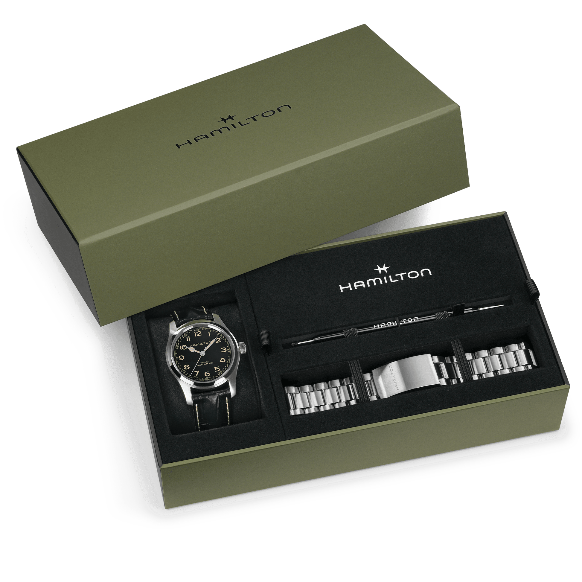 Hamilton Khaki Field Murph Auto 42mm Bracelet Bundle H70605732