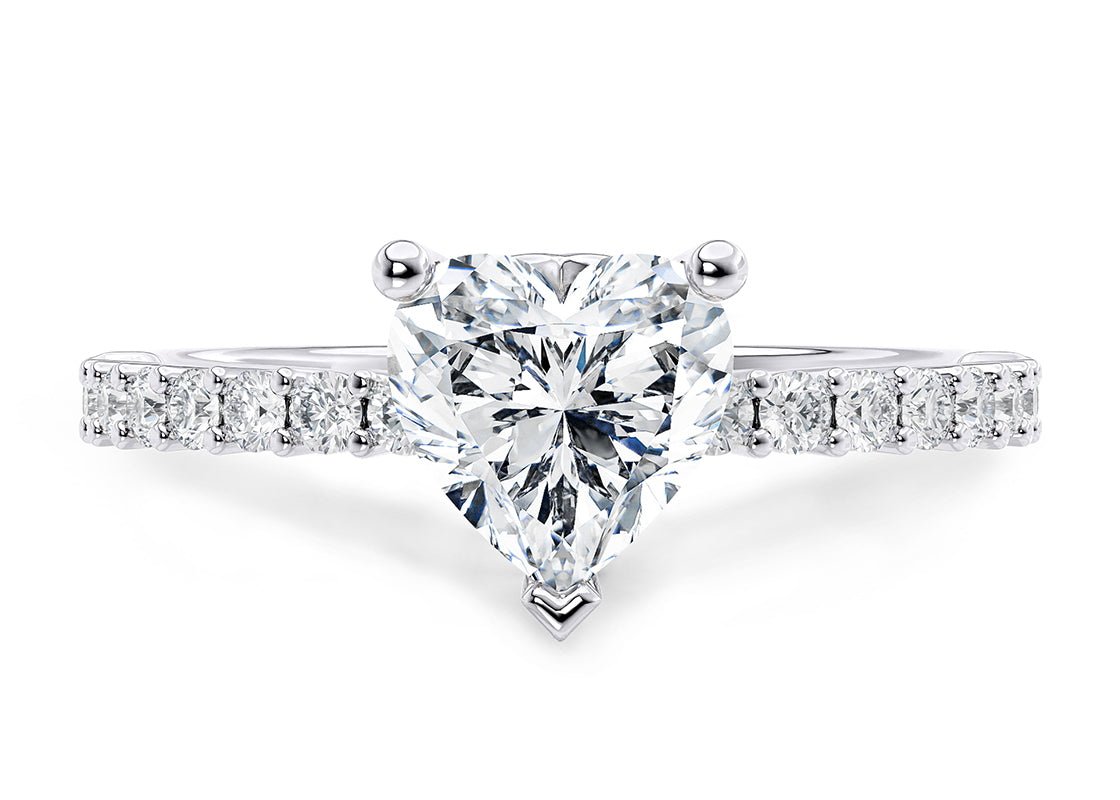 Duchess Heart Shape Claw Diamond Band 2.00 mm