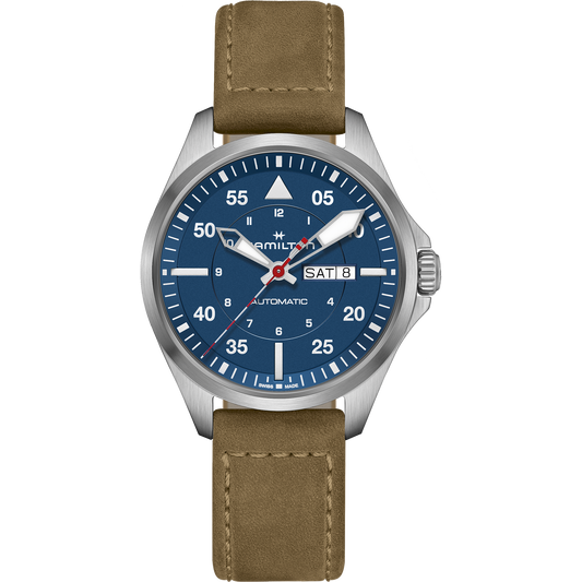 Khaki Aviation Pilot Day Date Auto - Air-Glaciers Edition H64655941