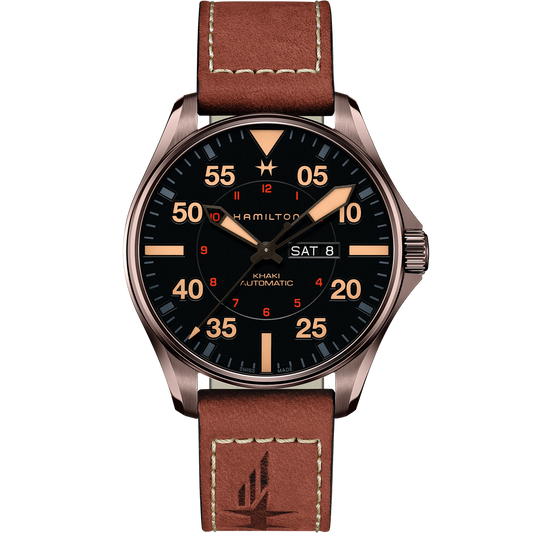 Khaki Aviation Pilot Day Date Auto H64705531