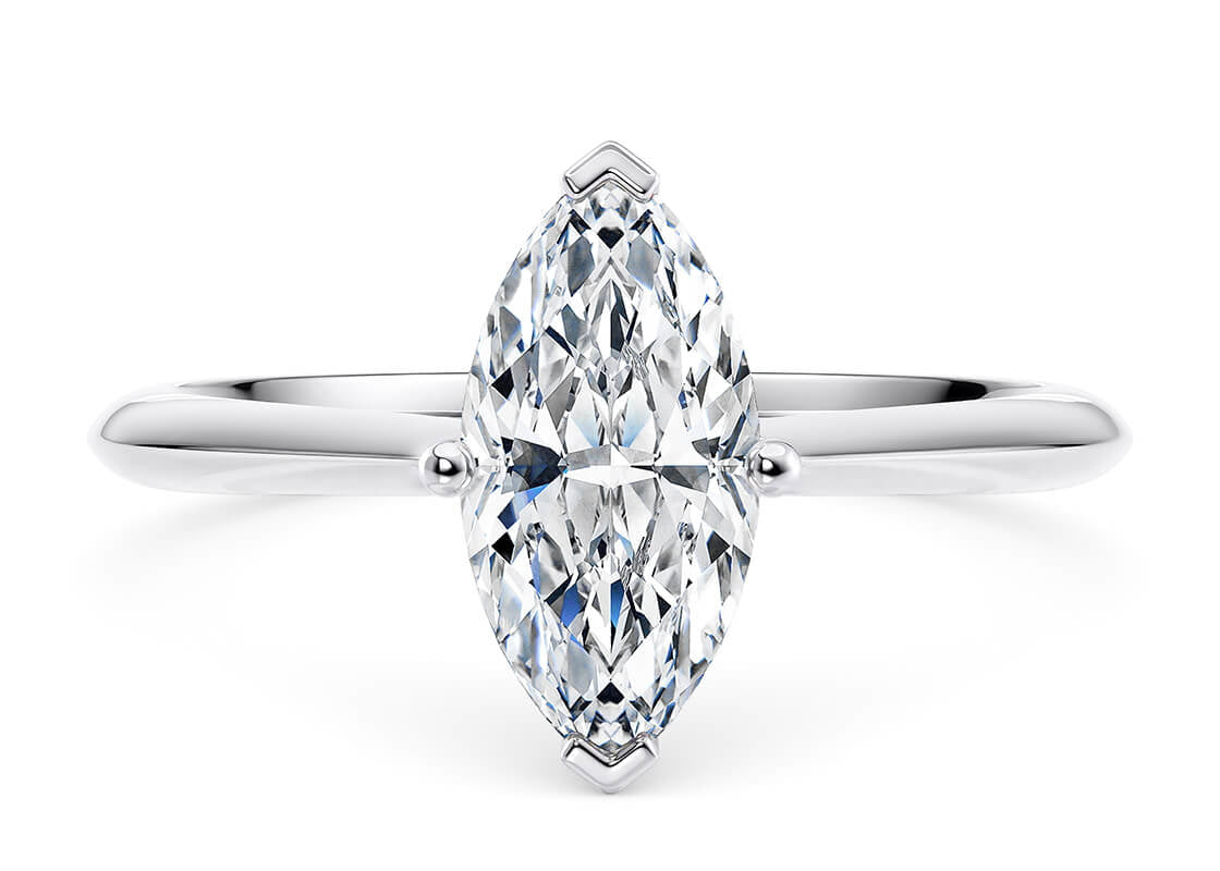 Hope Marquise Shape Castle Solitaire 2.00 mm