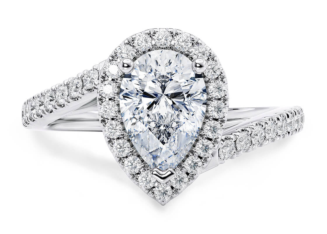 Kew Pear Shape Castle Halo 1.80 mm