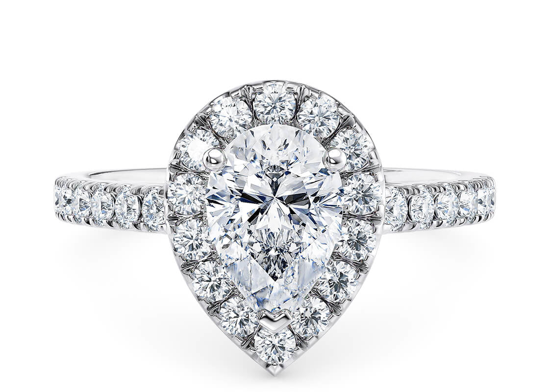 Medici Pear Shape Castle Halo 2.00 mm