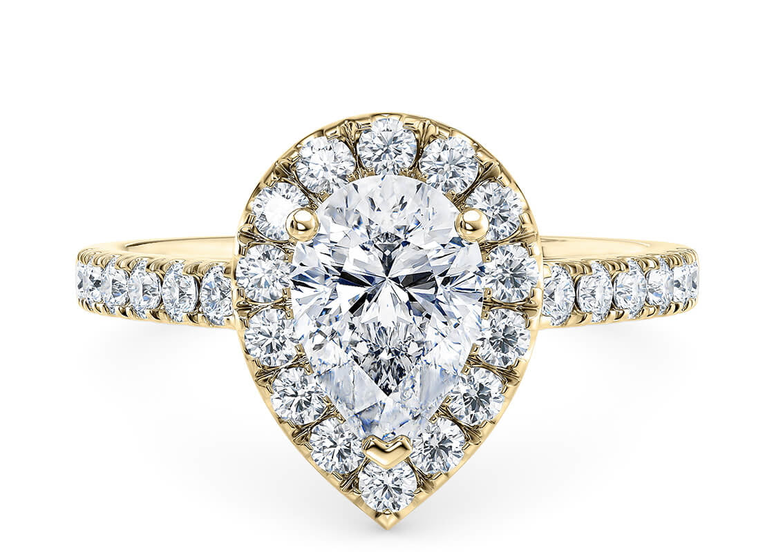 Medici Pear Shape Castle Halo 2.00 mm