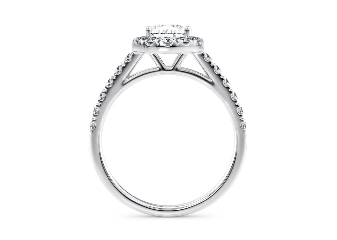 Medici Pear Shape Castle Halo 2.00 mm