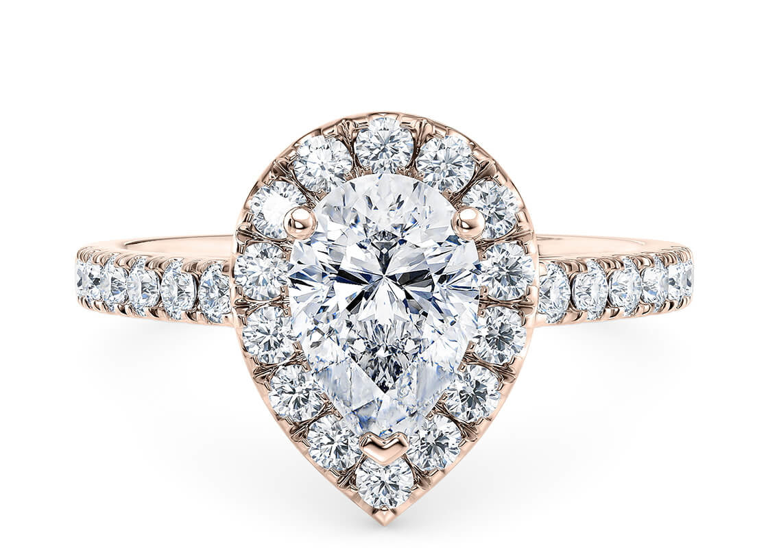 Medici Pear Shape Castle Halo 2.00 mm