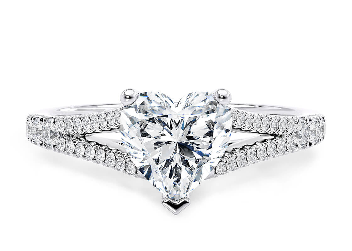 Oxford Heart Shape Claw Diamond Band 1.80 mm