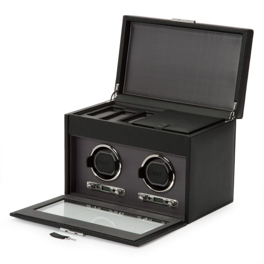 Wolf Double Watch Winder with Storage 456202