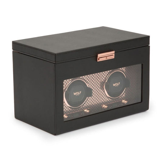 Wolf Axis Double Watch Winder With Storage 469316