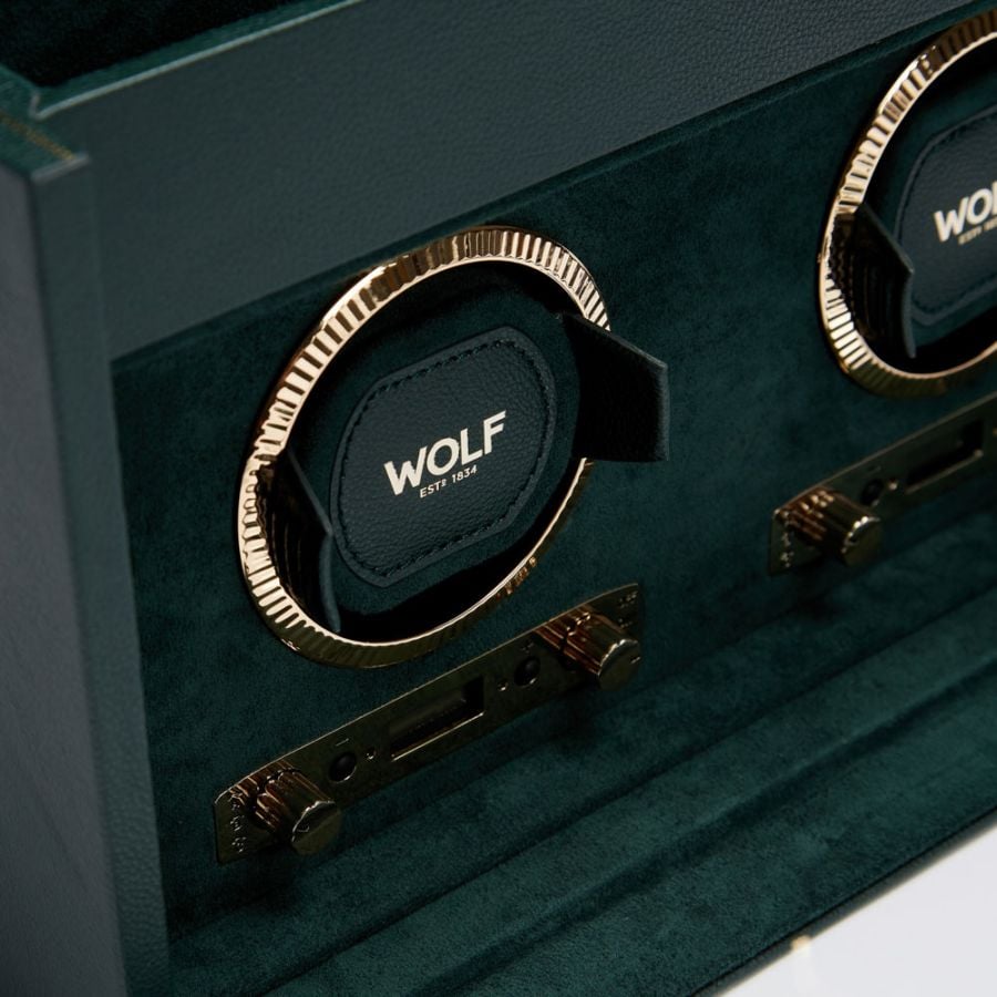 Wolf British Racing Double Watch Winder with Storage 792241