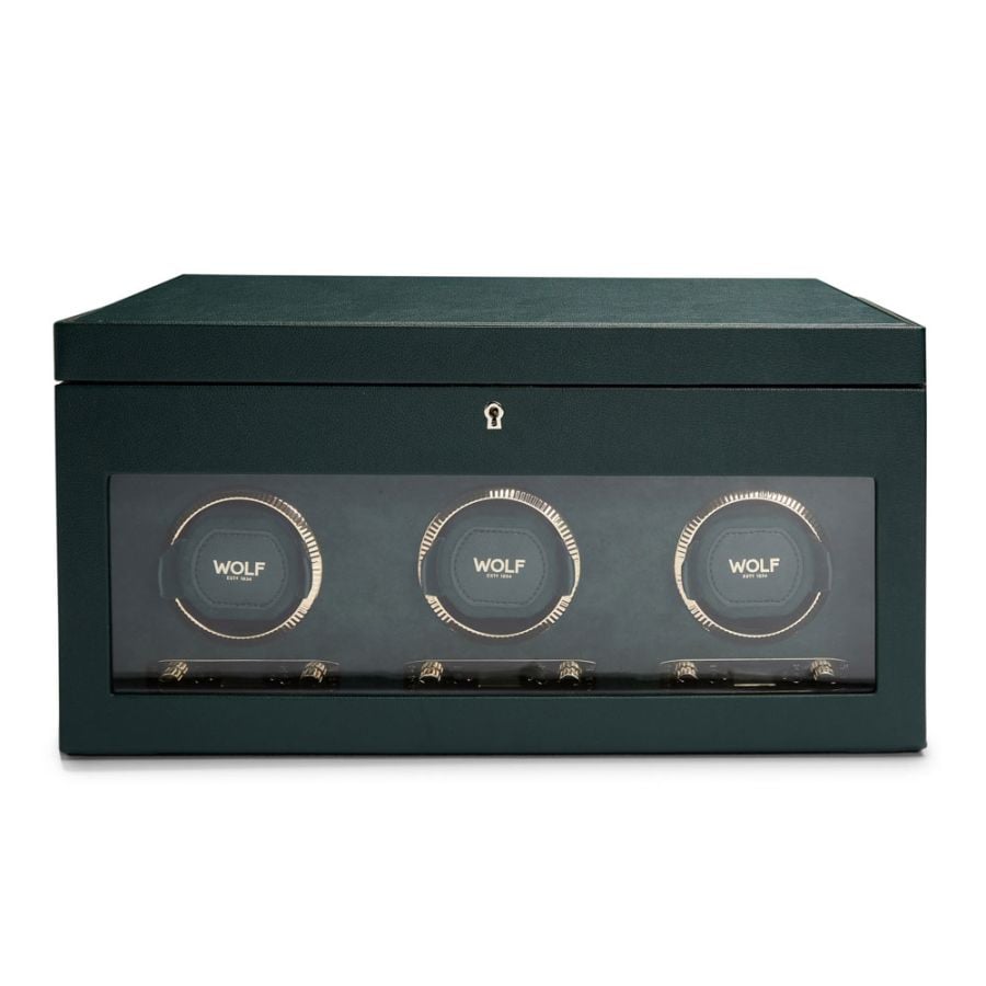 Wolf British Racing Triple Watch Winder with Storage 792341