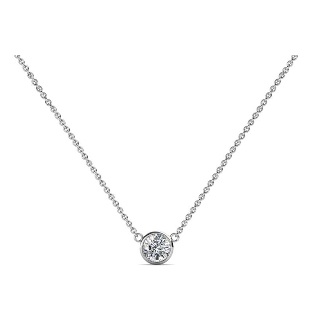 14k 0.12ctw Diamond Solitaire Necklace