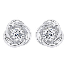 Load image into Gallery viewer, 0.07ctw Diamond Love-Knot Stud Earring
