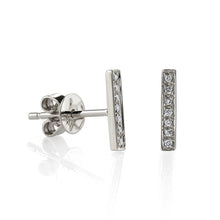 Load image into Gallery viewer, 14k 0.12ctw Diamond Bar Earring
