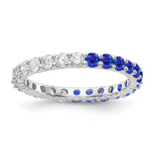 Load image into Gallery viewer, 14k Sapphire and Diamond Eternity Ring
