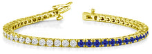 Load image into Gallery viewer, 14k Diamond and Sapphire Tennis Bracelet
