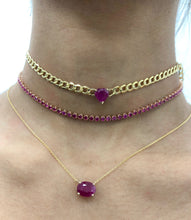Load image into Gallery viewer, 14k 7.00ctw Ruby Tennis Choker Necklace
