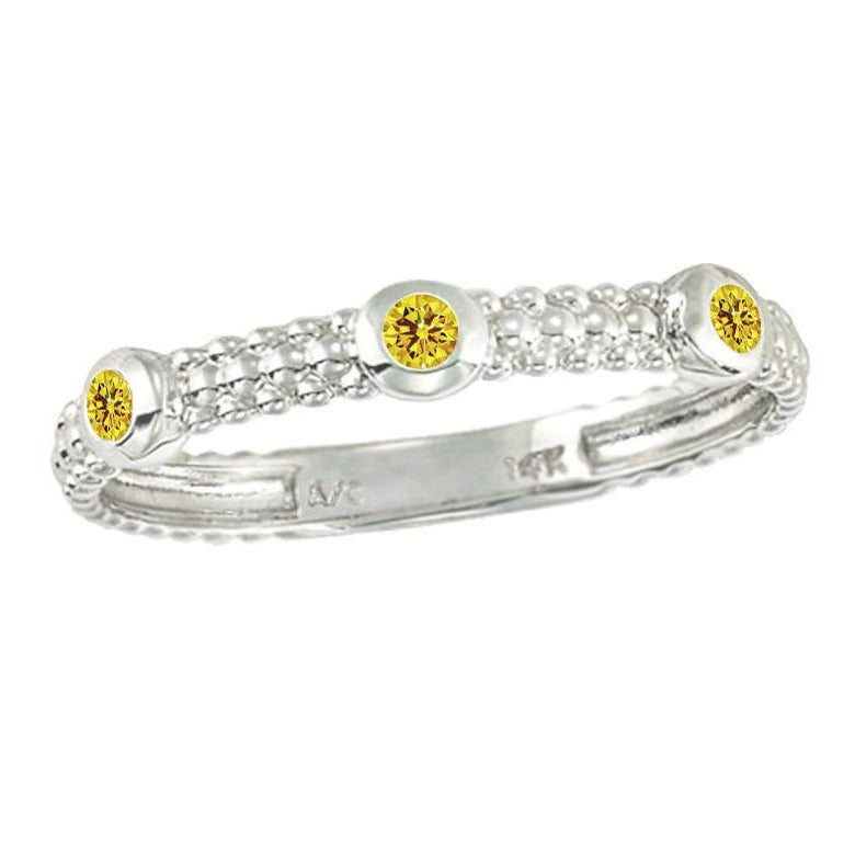 0.15ctw Yellow Sapphire Stackable Ring