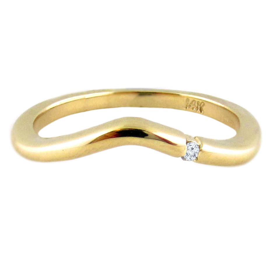0.01ctw Curved Stackable Diamond Ring
