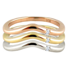 Load image into Gallery viewer, 0.01ctw Curved Stackable Diamond Ring
