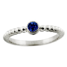 Load image into Gallery viewer, 14k 0.15ctw Sapphire Beaded Stackable Ring
