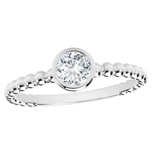 Load image into Gallery viewer, 14k 0.20ctw Diamond Beaded Solitaire Ring
