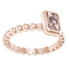 Load image into Gallery viewer, 14k 0.55ctw Morganite Beaded Stackable Ring
