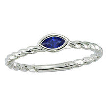 Load image into Gallery viewer, 14k 0.20ctw Marquise Sapphire Twisted Stackable Ring
