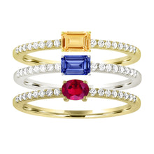 Load image into Gallery viewer, 14k Peridot and Diamond Stackable Ring
