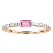 Load image into Gallery viewer, 14k Pink Sapphire and Diamond Stackable Ring
