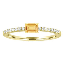 Load image into Gallery viewer, 14k Yellow Sapphire and Diamond Stackable Ring
