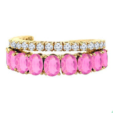 Load image into Gallery viewer, 14k Pink Sapphire and Diamond Double Band Eternity Ring
