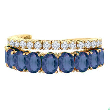 Load image into Gallery viewer, 14k Sapphire and Diamond Double Band Eternity Ring
