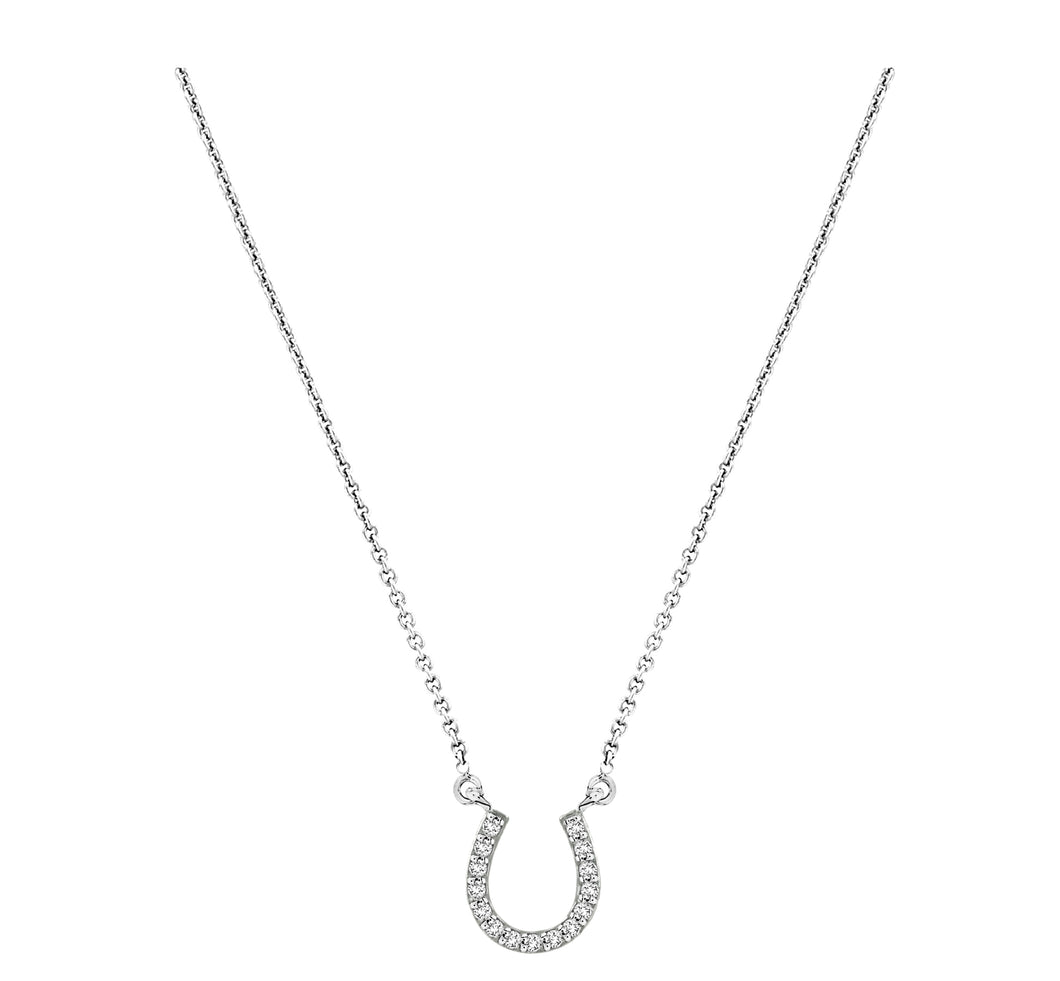 14k 0.17ctw Diamond Horseshoe Necklace