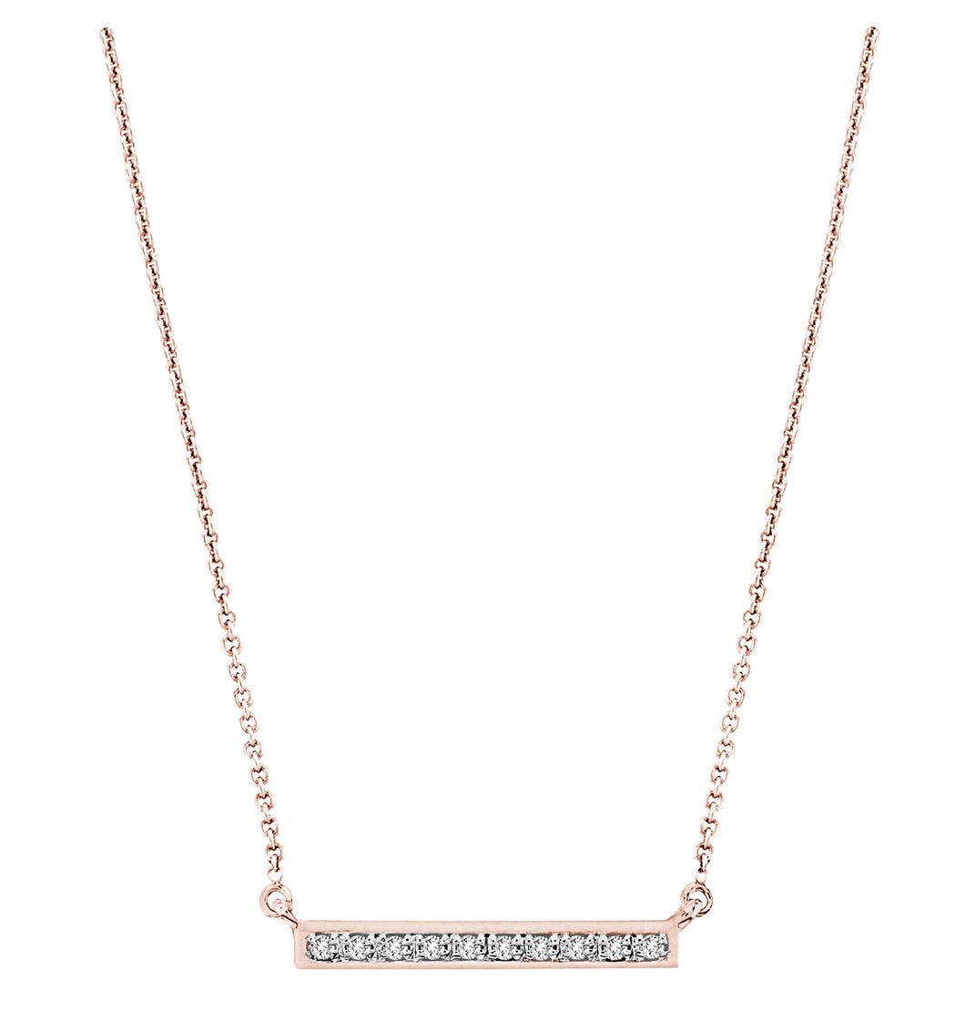 14k 0.10ctw Diamond Bar Necklace
