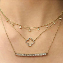 Load image into Gallery viewer, 14k 0.14ctw Diamond Clover Necklace
