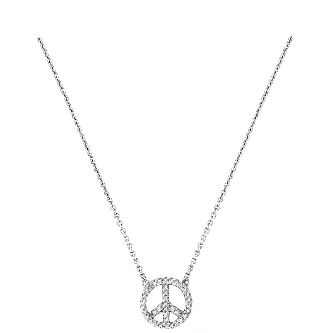 14k 0.15ctw Diamond Peace Necklace