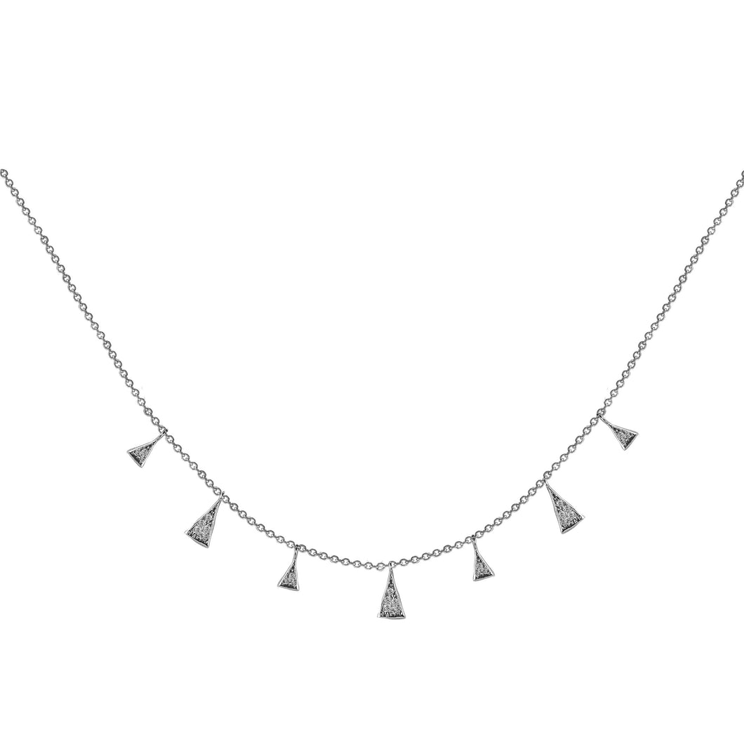 14K 0.12ctw Diamond Triangle Drop Necklace