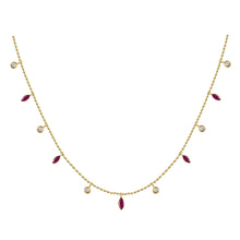 Load image into Gallery viewer, 14K Diamond and Ruby Drop Necklace
