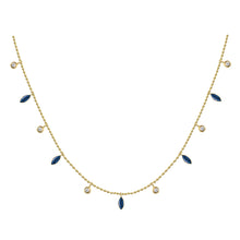 Load image into Gallery viewer, 14K Diamond and Sapphire Drop Necklace
