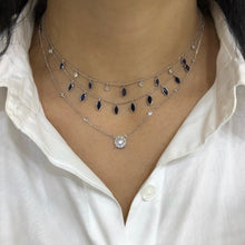 Load image into Gallery viewer, 14K Diamond and Sapphire Drop Necklace
