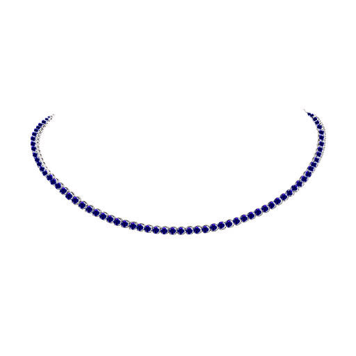 14k 7.00ctw Sapphire Tennis Choker Necklace