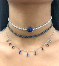 Load image into Gallery viewer, 14k 7.00ctw Sapphire Tennis Choker Necklace
