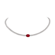 Load image into Gallery viewer, 14k Ruby and Diamond Tennis Choker Necklace
