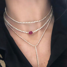 Load image into Gallery viewer, 14k Ruby and Diamond Tennis Choker Necklace
