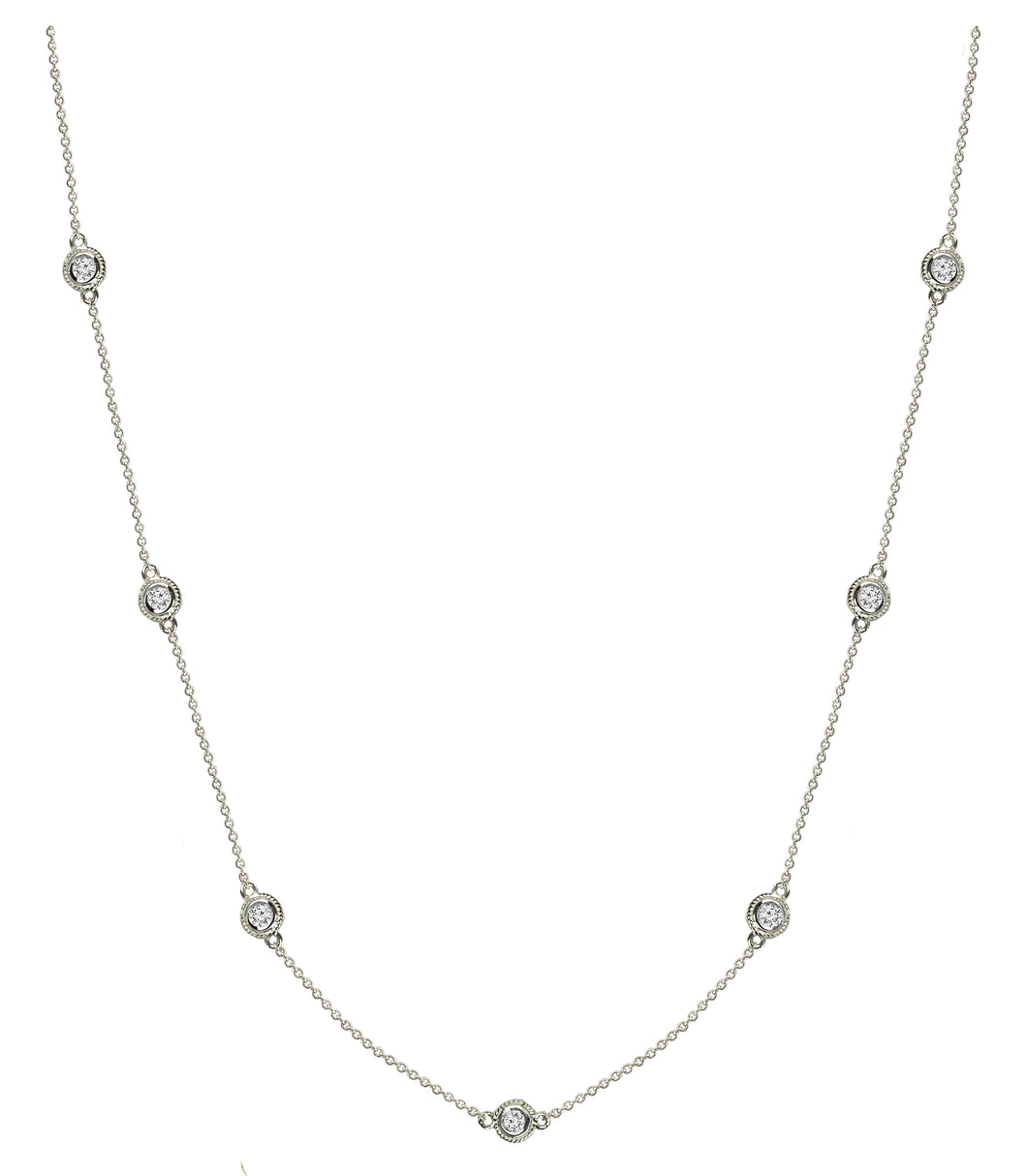 14k 0.75ctw Diamond By The Yard Necklace