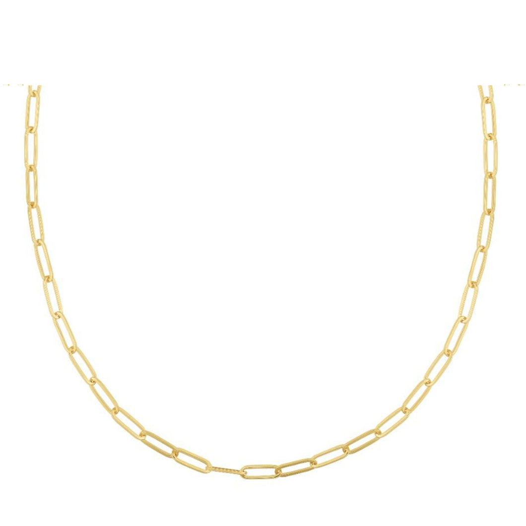 14K 4mm Paperclip Chain Necklace